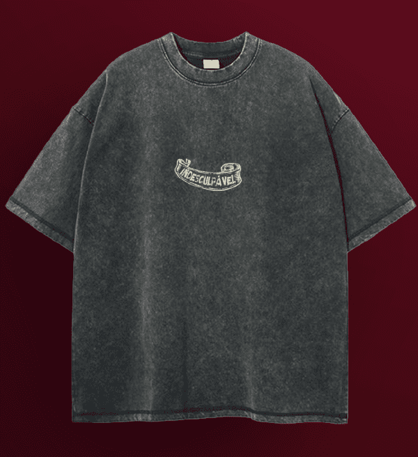 camiseta indesculpável – cinza estonado